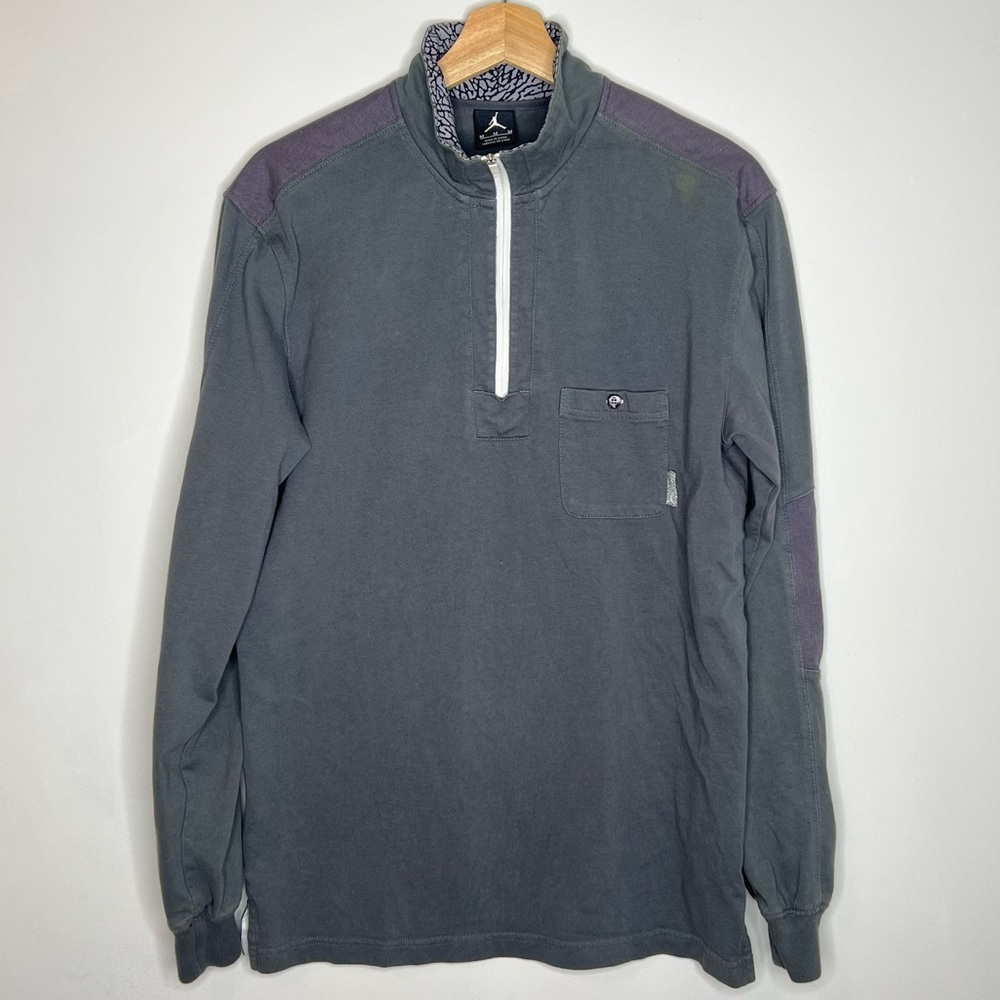 Jordan grey 1/4 zip up sweatshirt jordan pocket sweater M